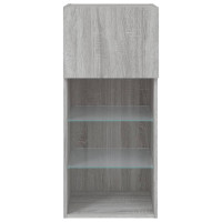 Produktbild för TV-bänk med LED-belysning 2 st grå sonoma 40,5x30x90 cm