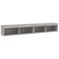 Produktbild för TV-bänk med LED-belysning 2 st grå sonoma 100x30x30 cm
