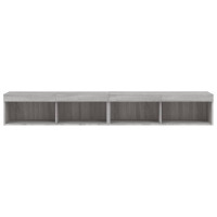 Produktbild för TV-bänk med LED-belysning 2 st grå sonoma 100x30x30 cm