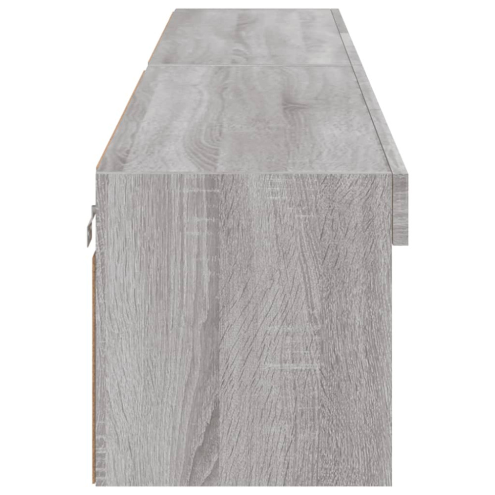 Produktbild för TV-bänk med LED-belysning 2 st grå sonoma 100x30x30 cm