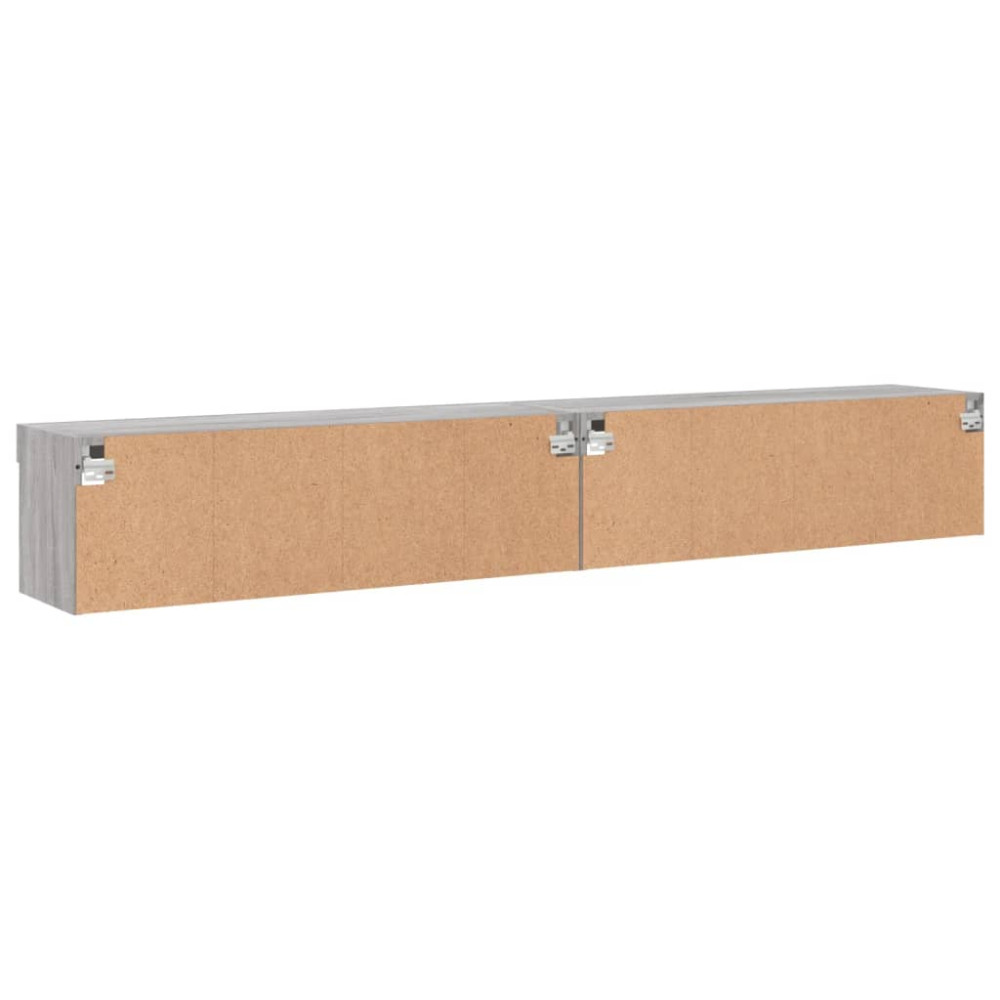 Produktbild för TV-bänk med LED-belysning 2 st grå sonoma 100x30x30 cm