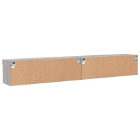 Produktbild för TV-bänk med LED-belysning 2 st grå sonoma 100x30x30 cm