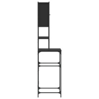 Produktbild för Tvättmaskinsskåp svart 68x48,5x194 cm