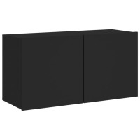 Miniatyr av produktbild för Väggmonterade TV-enheter 5 delar svart konstruerat trä