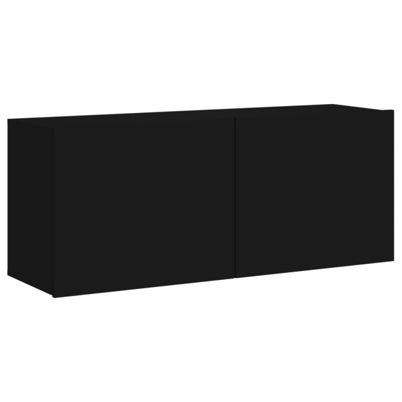 Produktbild för Väggmonterade TV-enheter 5 delar svart konstruerat trä