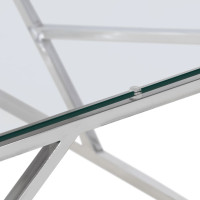 Produktbild för Soffbord silver rostfritt stål och härdat glas