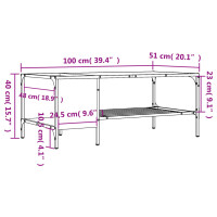 Produktbild för Soffbord med hylla sonoma-ek 100x51x40 cm konstruerat trä