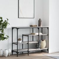 Produktbild för Konsolbord med hyllor grå sonoma 100x35x75 cm