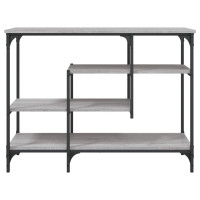 Produktbild för Konsolbord med hyllor grå sonoma 100x35x75 cm