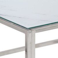 Produktbild för Soffbord silver rostfritt stål och härdat glas