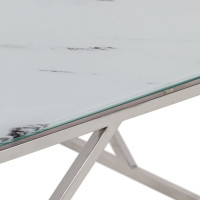 Produktbild för Soffbord silver rostfritt stål och härdat glas