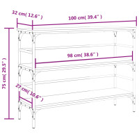 Produktbild för Avlastningsbord sonoma-ek 100x32x75 cm konstruerat trä
