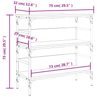 Produktbild för Avlastningsbord grå sonoma-ek 75x32x75 cm konstruerat trä