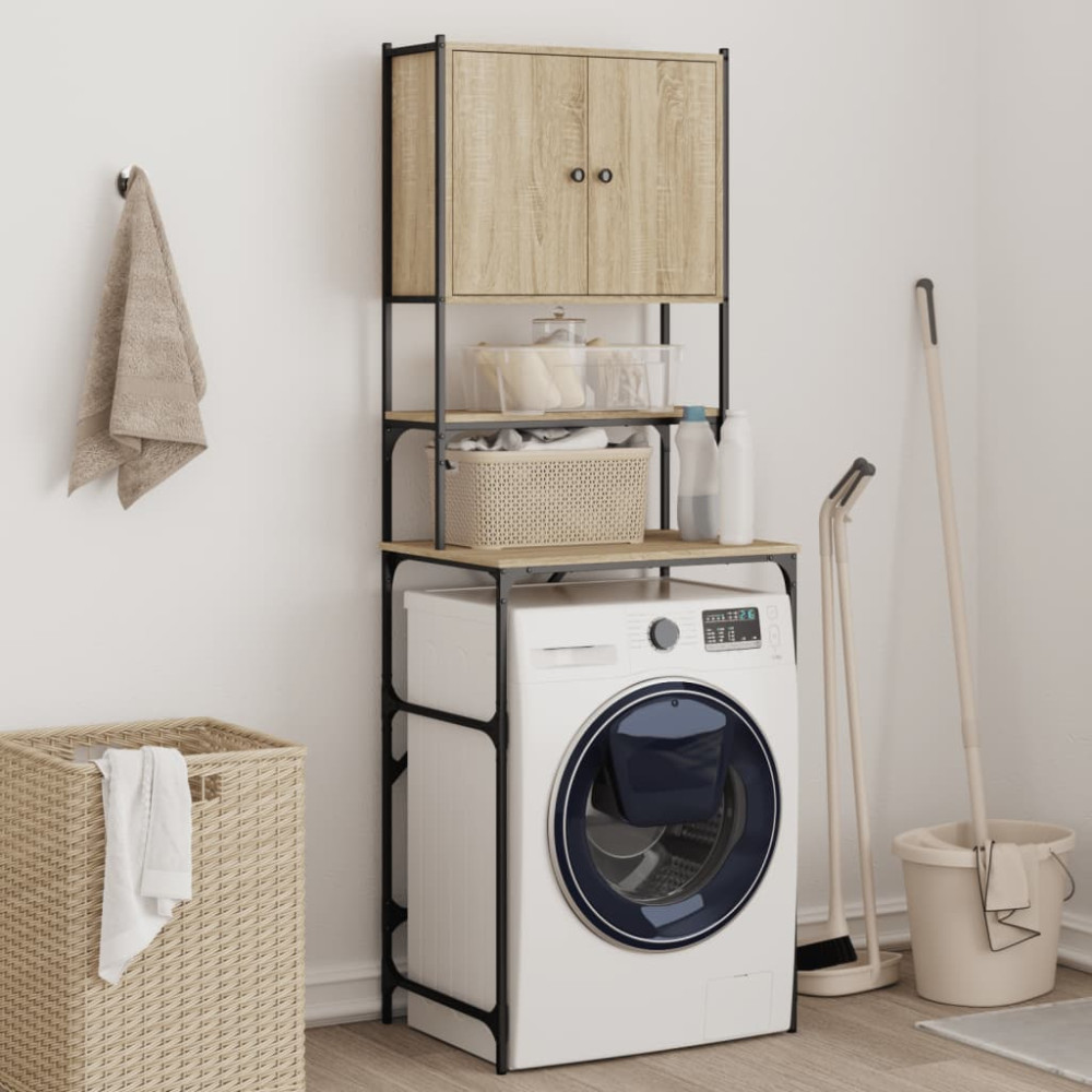 Produktbild för Tvättmaskinsskåp sonoma-ek 68x48,5x194 cm