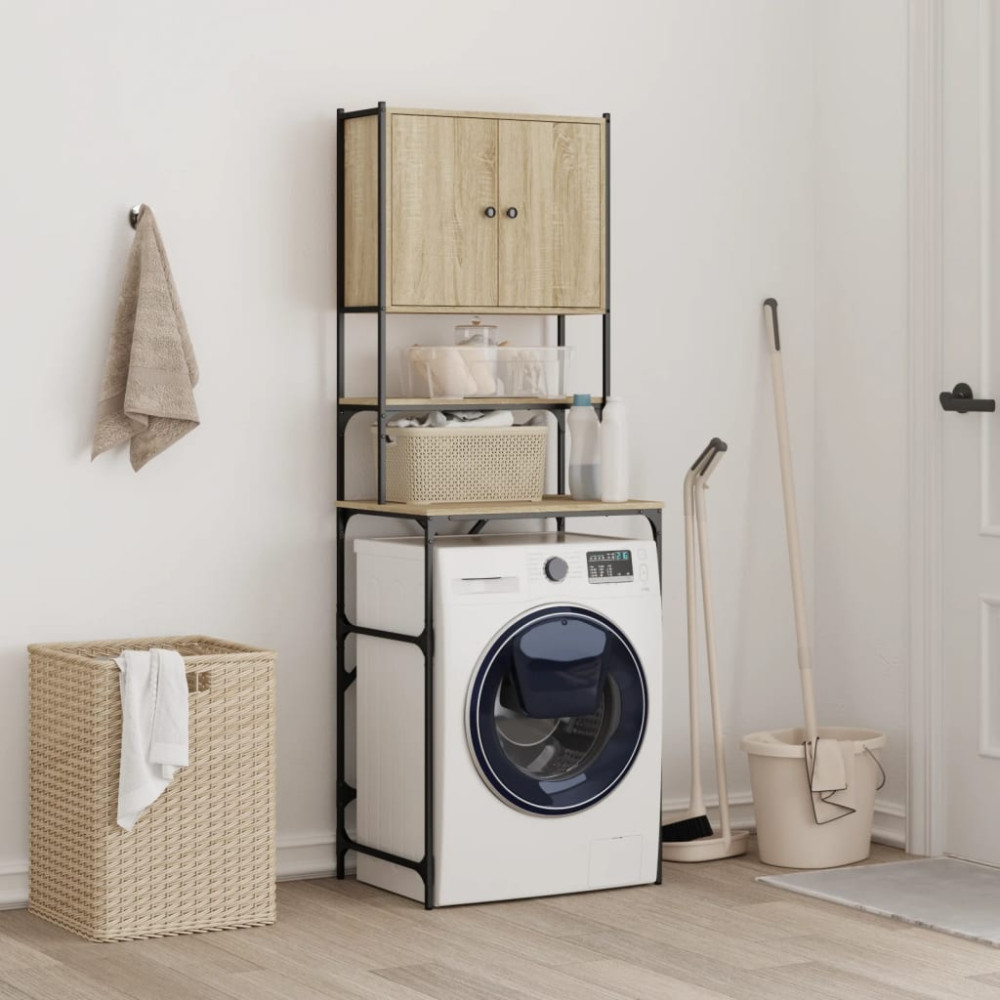 Produktbild för Tvättmaskinsskåp sonoma-ek 68x48,5x194 cm