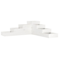 Produktbild för Odlingslåda 4 nivåer 106x104,5x36 cm vit massiv furu