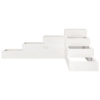 Produktbild för Odlingslåda 4 nivåer 106x104,5x36 cm vit massiv furu