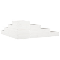 Produktbild för Odlingslåda 4 nivåer 106x104,5x36 cm vit massiv furu