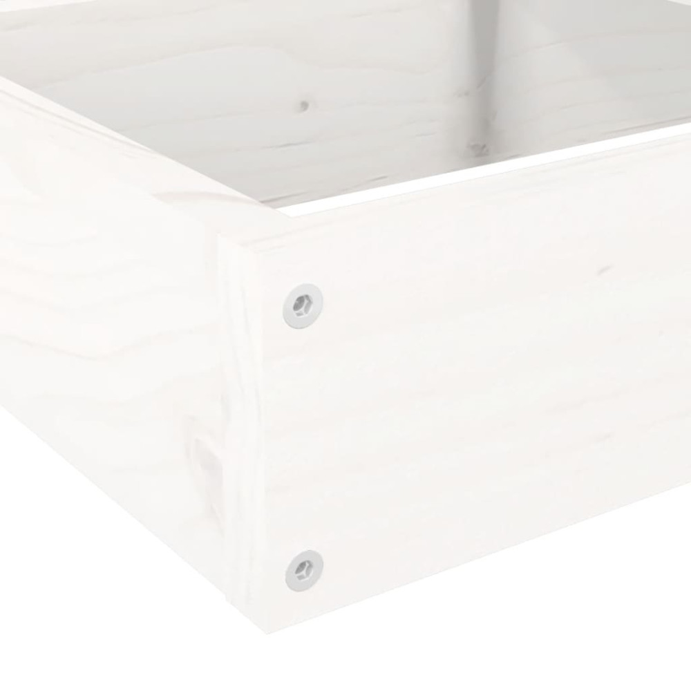 Produktbild för Odlingslåda 4 nivåer 106x104,5x36 cm vit massiv furu
