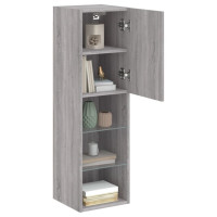 Produktbild för TV-bänk med LED-belysning 2 st grå sonoma 30,5x30x102 cm