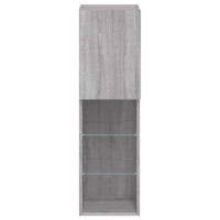 Produktbild för TV-bänk med LED-belysning 2 st grå sonoma 30,5x30x102 cm
