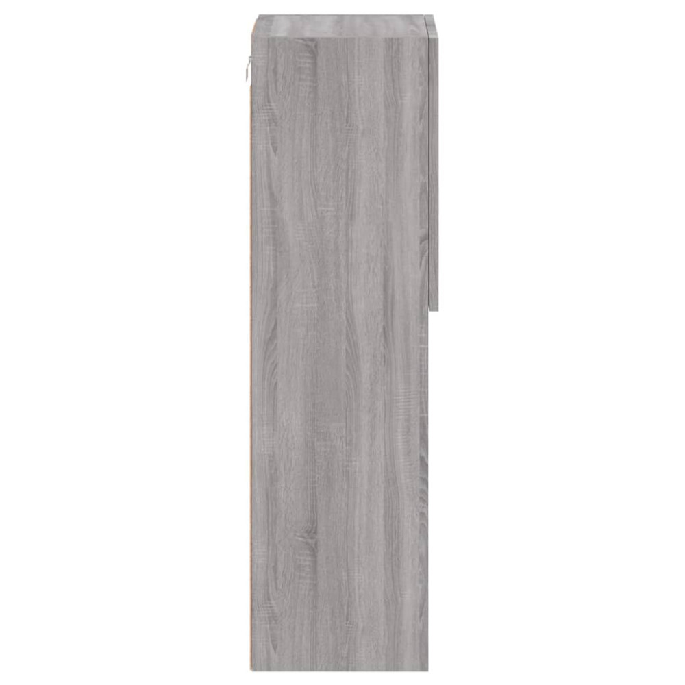 Produktbild för TV-bänk med LED-belysning 2 st grå sonoma 30,5x30x102 cm