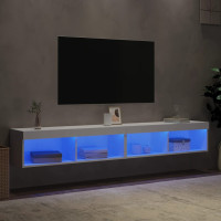 Produktbild för TV-bänk med LED-belysning 2 st vit 100x30x30 cm