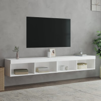 Produktbild för TV-bänk med LED-belysning 2 st vit 100x30x30 cm