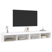 Produktbild för TV-bänk med LED-belysning 2 st vit 100x30x30 cm