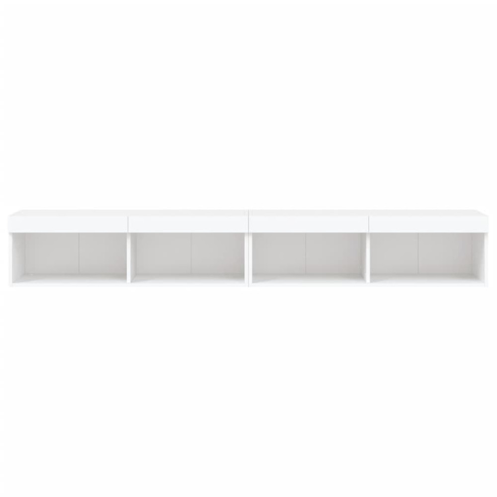 Produktbild för TV-bänk med LED-belysning 2 st vit 100x30x30 cm