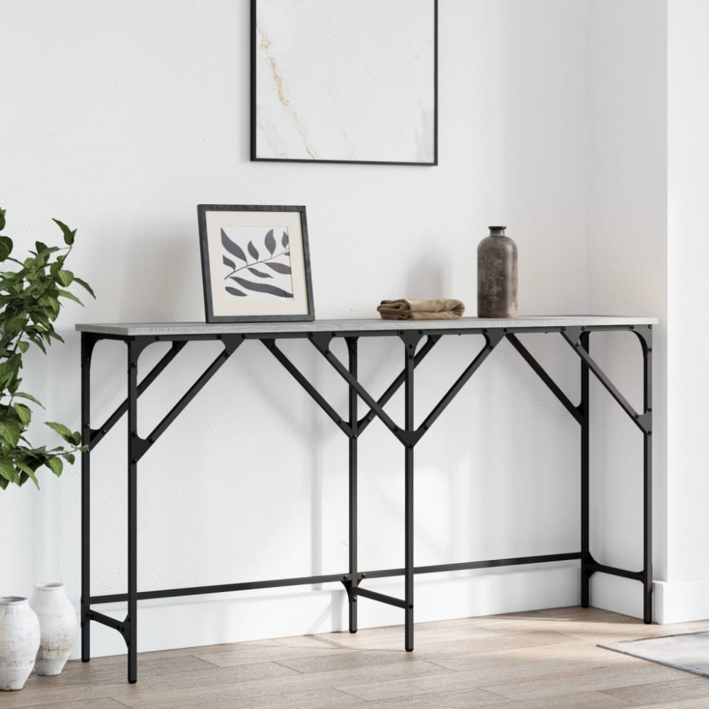 Produktbild för Avlastningsbord grå sonoma 140x29x75 cm konstruerat trä