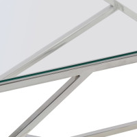 Produktbild för Soffbord silver rostfritt stål och härdat glas