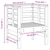 Produktbild för Trädgårdsstolar 2 st grå 61,5x53x71 cm massiv furu