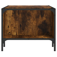 Produktbild för Soffbord med hylla rökfärgad ek 100x51x40 cm konstruerat trä