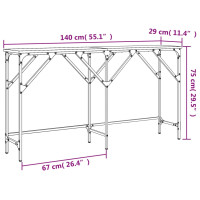 Produktbild för Konsolbord svart 140x29x75 cm konstruerat trä