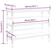 Produktbild för Avlastningsbord brun ek 100x32x75 cm konstruerat trä