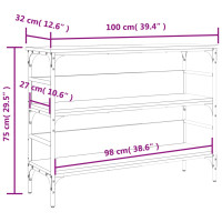 Produktbild för Avlastningsbord sonoma-ek 100x32x75 cm konstruerat trä