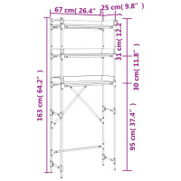 Produktbild för Tvättmaskinsskåp sonoma-ek 67x25x163 cm konstruerat trä