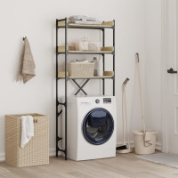 Produktbild för Tvättmaskinsskåp sonoma-ek 67x25x163 cm konstruerat trä