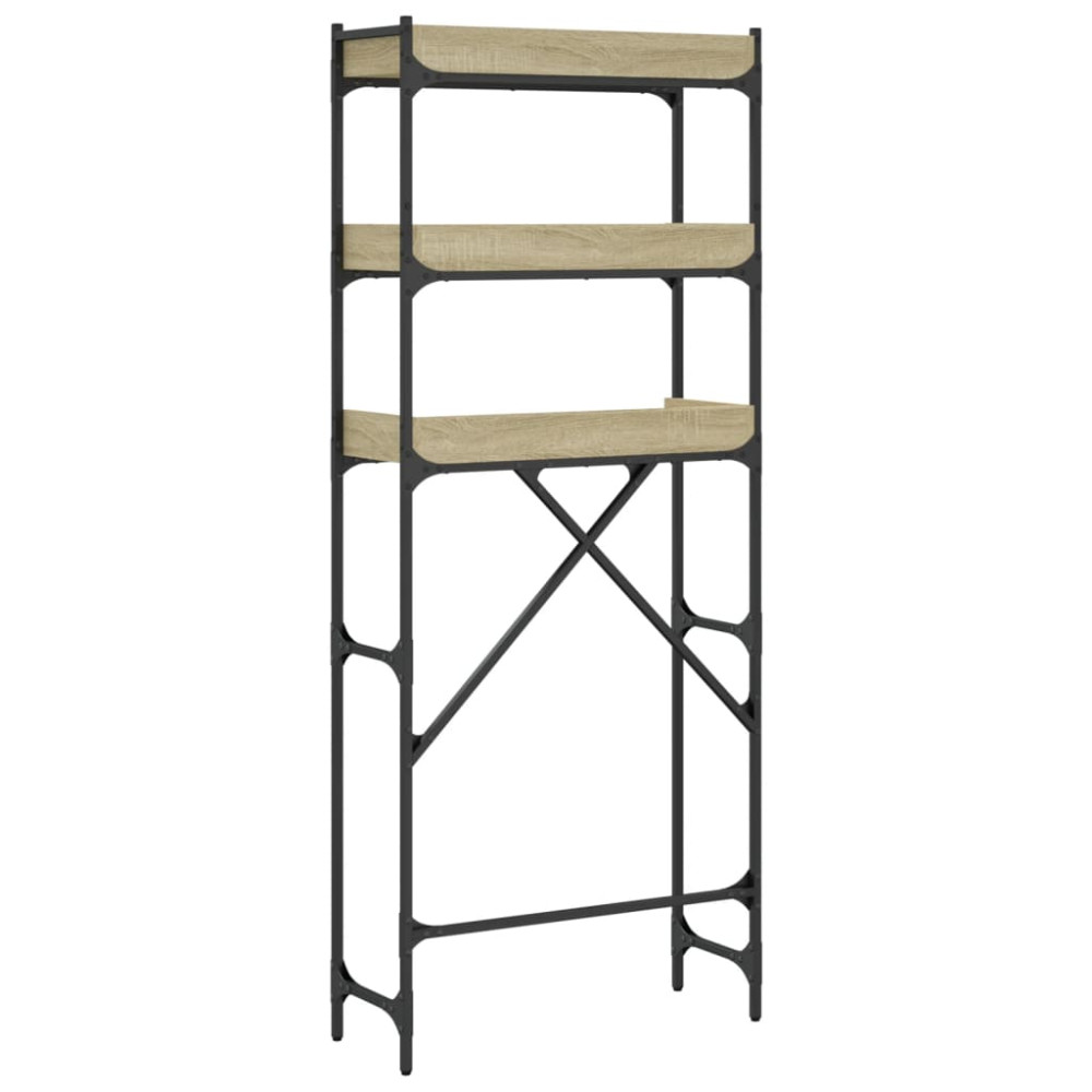 Produktbild för Tvättmaskinsskåp sonoma-ek 67x25x163 cm konstruerat trä