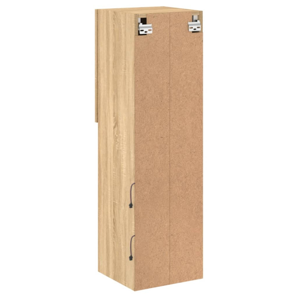 Produktbild för Tv-bänk med LED-belysning 2 st sonoma-ek 30,5x30x102 cm