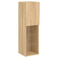 Produktbild för Tv-bänk med LED-belysning 2 st sonoma-ek 30,5x30x102 cm