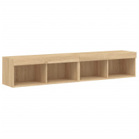 Produktbild för Tv-bänk med LED-belysning 2 st sonoma-ek 80x30x30 cm