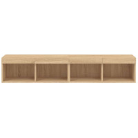 Produktbild för Tv-bänk med LED-belysning 2 st sonoma-ek 80x30x30 cm