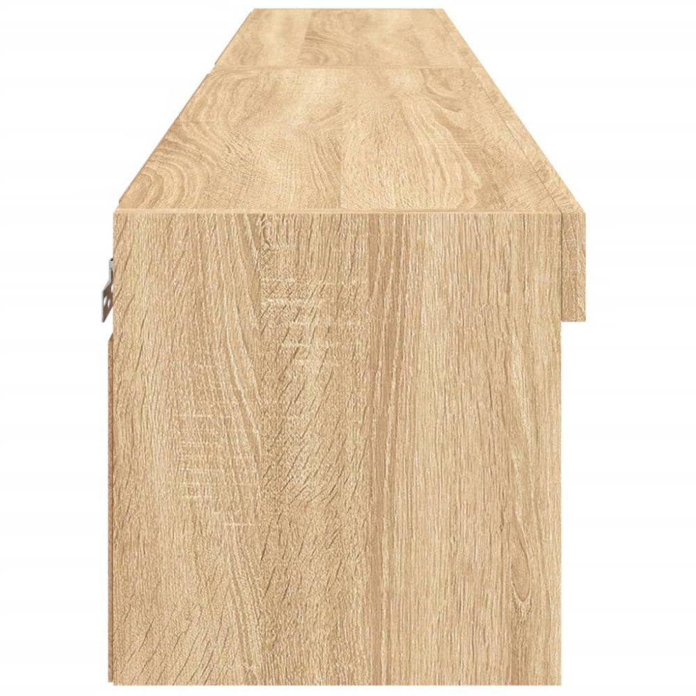 Produktbild för Tv-bänk med LED-belysning 2 st sonoma-ek 80x30x30 cm