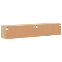 Produktbild för Tv-bänk med LED-belysning 2 st sonoma-ek 80x30x30 cm