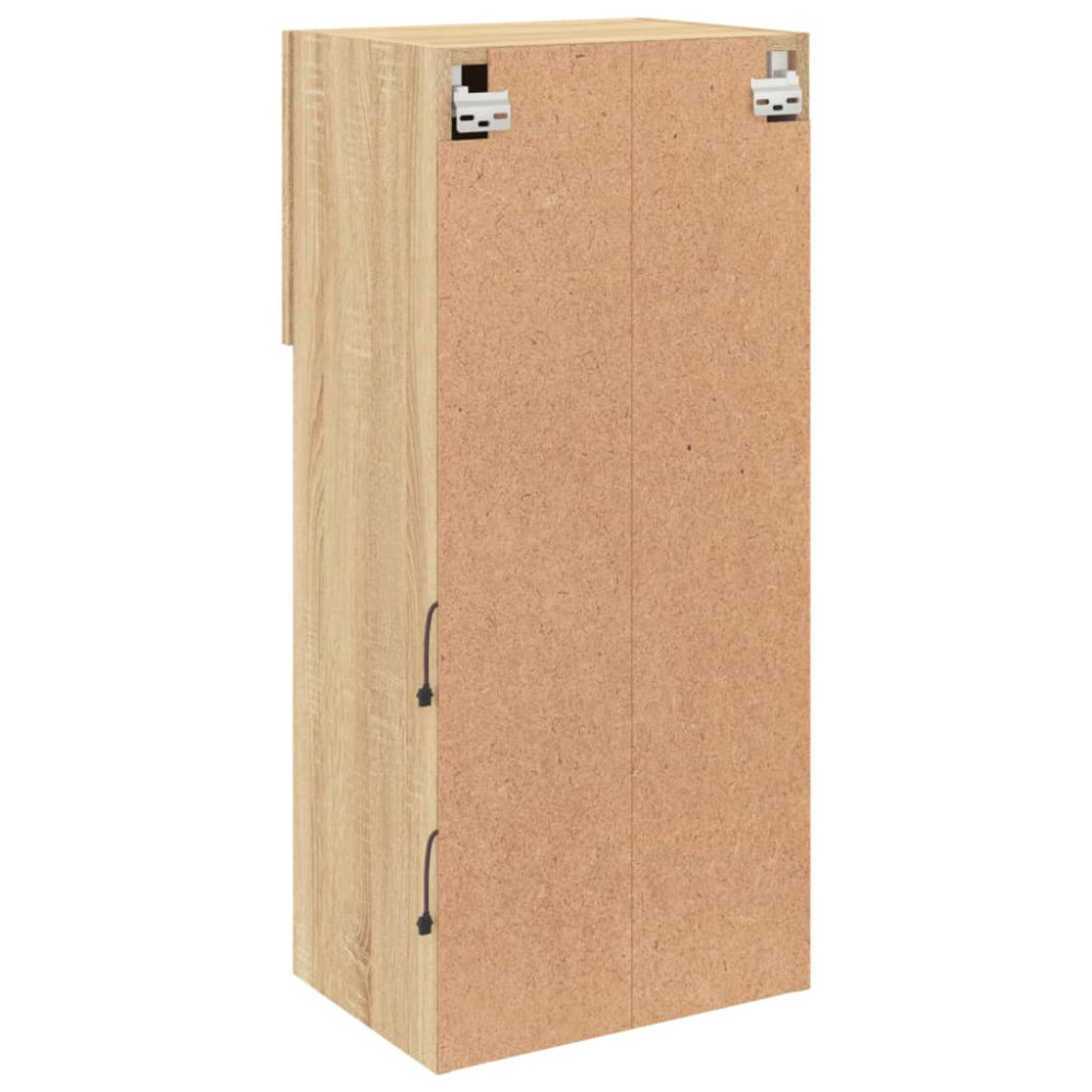 Produktbild för Tv-bänk med LED-belysning 2 st sonoma-ek 40,5x30x90 cm