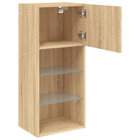 Produktbild för Tv-bänk med LED-belysning 2 st sonoma-ek 40,5x30x90 cm