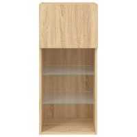 Produktbild för Tv-bänk med LED-belysning 2 st sonoma-ek 40,5x30x90 cm