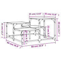 Produktbild för Soffbord svart 68x68x40 cm konstruerat trä